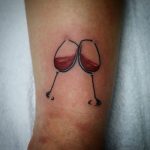 Wine glass wrist tatoo